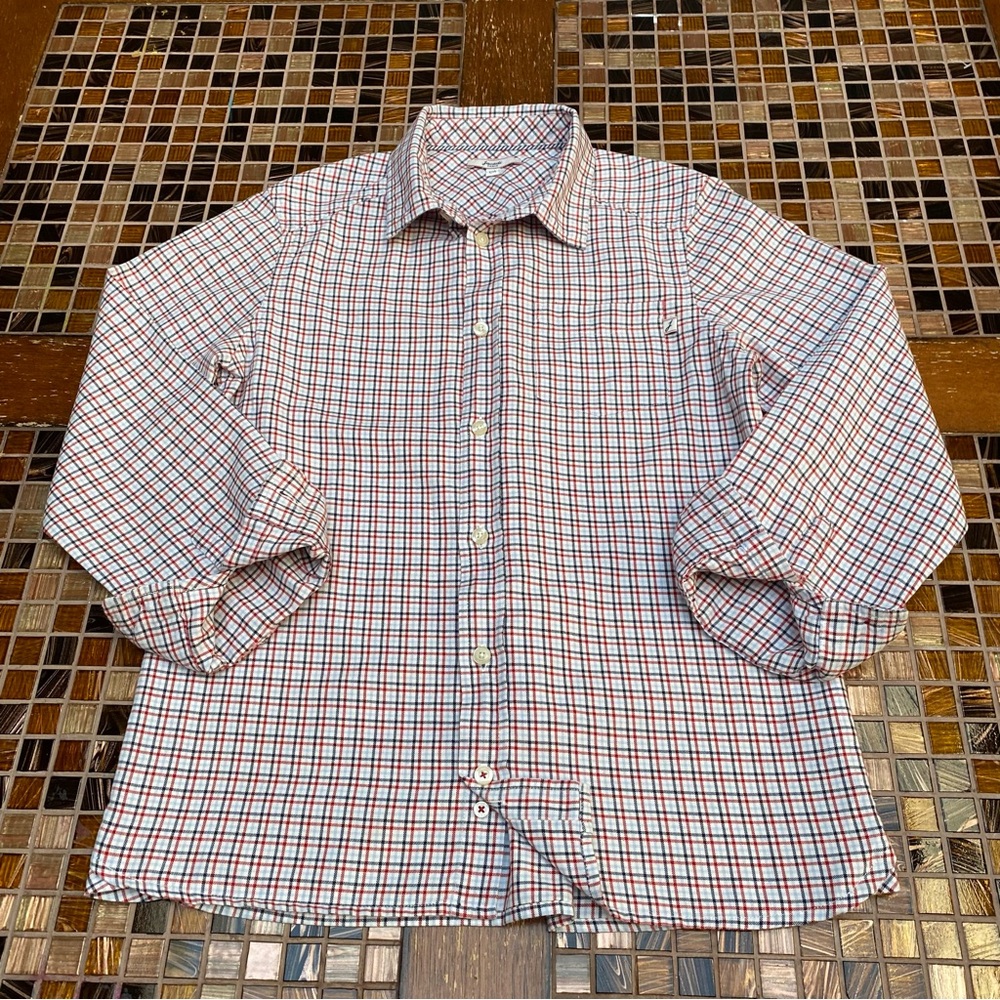 Jacadi Paris Squares Boys Long Sleeve Shirt